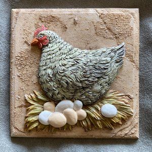 Chicken and Her Nest and Eggs Kitchen Art